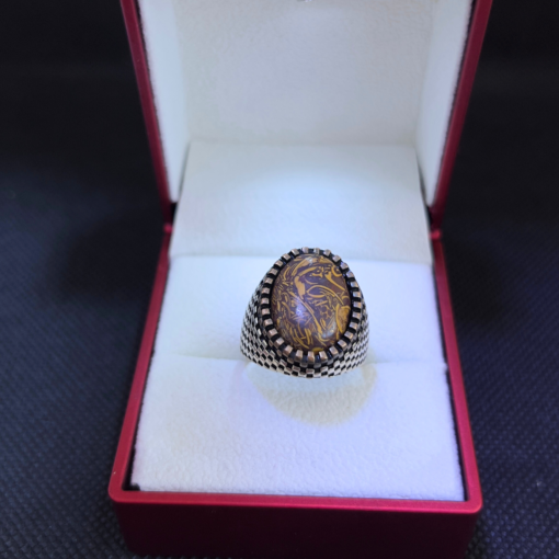 Tiger’s Eye Stone Men's Ring - Handmade Moroccan Silver (2025)