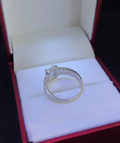 Silver Engagement Rings for Women - White Gold Rhodium & Zirconium