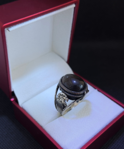 Mens Eagle Ring - Silver with Green Stone (2025)