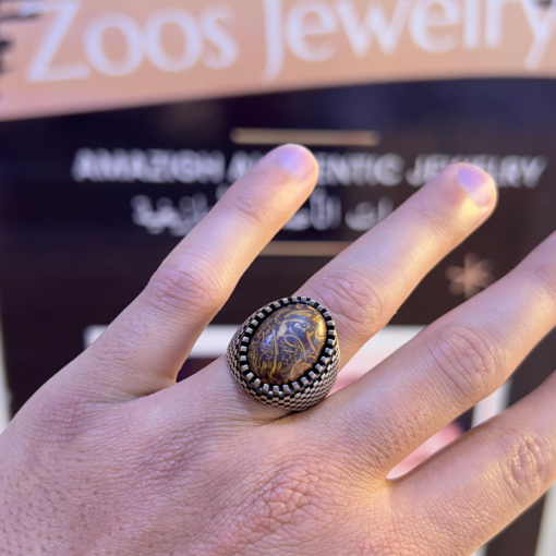 Tiger’s Eye Stone Men's Ring - Handmade Moroccan Silver (2025)