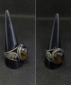 Mens Eagle Ring - Silver with Green Stone (2025)