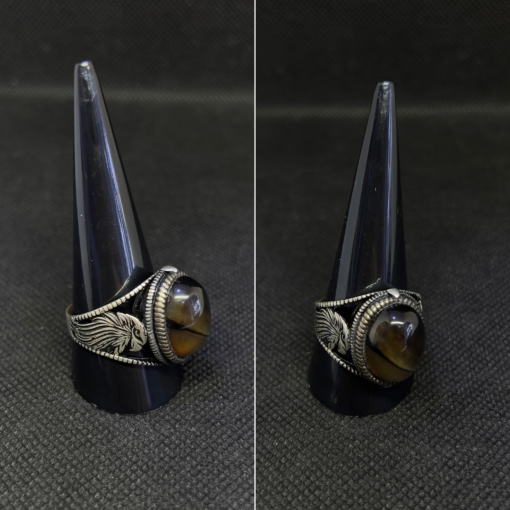Mens Eagle Ring - Silver with Green Stone (2025)
