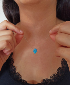 Discover Serenity with our Blue Hamsa Necklace | Buy Now for Spiritual Elegance