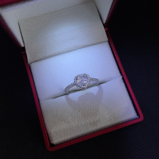 Heart Rings for Women - Silver Fashion with Sparkling Gem
