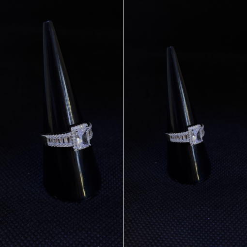 Silver Engagement Rings for Women - White Gold Rhodium & Zirconium