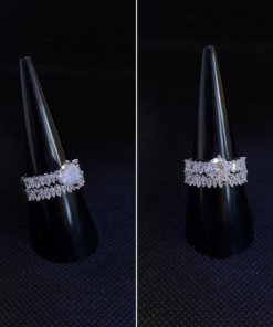 Elegant Silver Engagement Rings for Women – Sparkling Zircon Stones