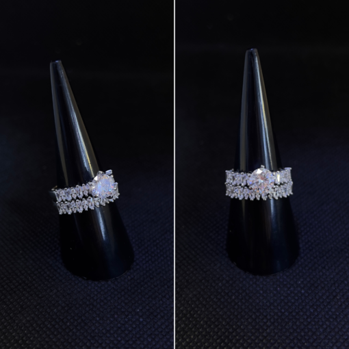 Elegant Silver Engagement Rings for Women – Sparkling Zircon Stones