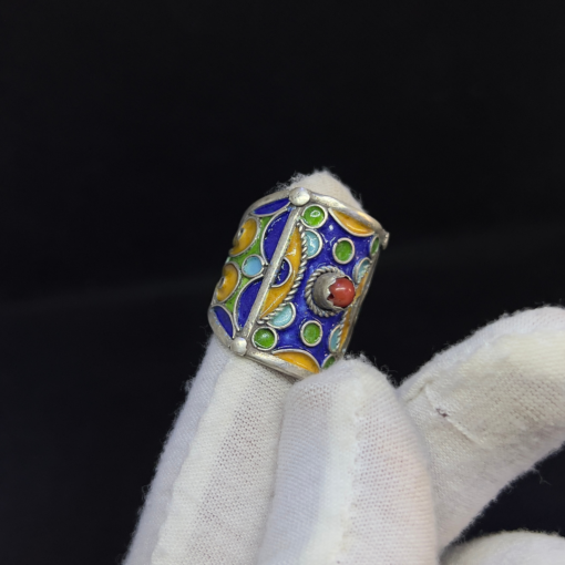 Handmade Enamel Colorful Rings: Celebrate Moroccan Berber Jewelry and Tribal Traditions