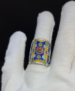 Handmade Enamel Colorful Rings: Celebrate Moroccan Berber Jewelry and Tribal Traditions