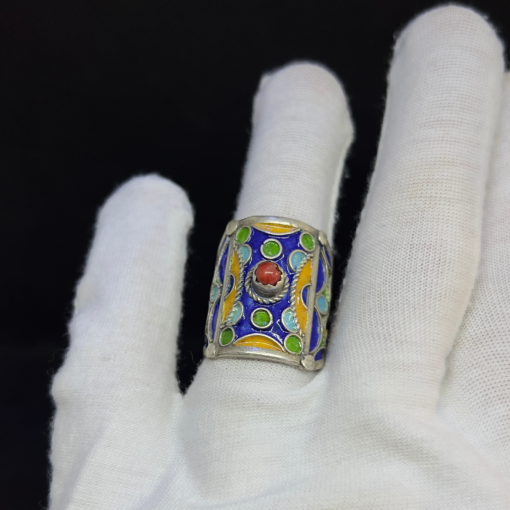 Handmade Enamel Colorful Rings: Celebrate Moroccan Berber Jewelry and Tribal Traditions