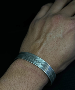 Premium Handmade Silver Adjustable Cuff Bracelet – Unisex Berber Jewelry