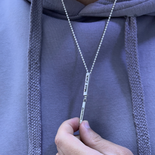 Exclusive Personalized Mens Necklace with Girlfriends Name – Custom Engraving
