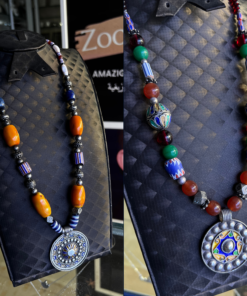 Exclusive Bohemian Red Stone and Silver Necklaces – Handmade Beauty