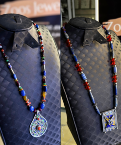 Exclusive Bohemian Silver Necklace – Handmade with Colorful Gems