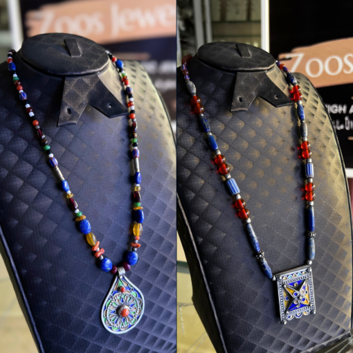 Exclusive Bohemian Silver Necklace – Handmade with Colorful Gems