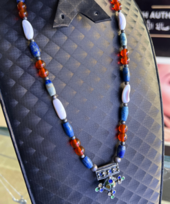 Exclusive Tuareg Necklace – Handmade Silver & Colorful Gems