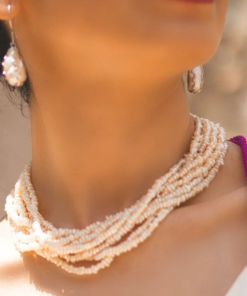 Luxurious Real Pearl Necklace – Moroccan Mdeja Wedding Accessory