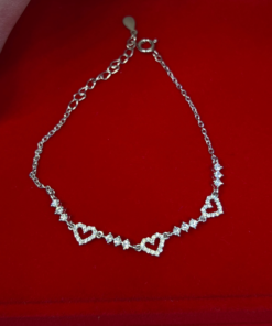 Charming Silver Tiny Heart Bracelet – 925 Silver & Zircon Sparkle