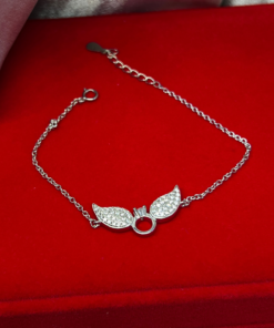 Celestial Silver Angel Wing Bracelet – 925 Silver & Zircon Sparkle