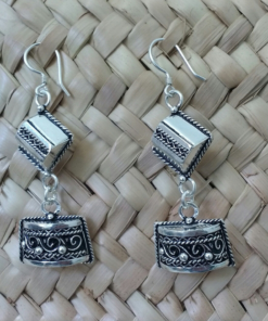 Tuareg Berber Silver Drop Earrings: Exquisite Amazigh Inspired Jewelry