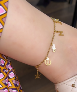 Personalized Tifinagh Ankle Chain – Custom Amazigh Jewelry in Silver & Gold