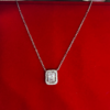 Silver Necklace Square | Elegant Zirconia Pendant for Women