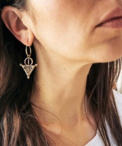 Exquisite Fibula Earrings – Handmade Silver with Tazerzit Symbol