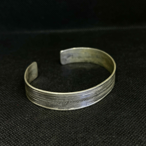 Premium Handmade Silver Adjustable Cuff Bracelet – Unisex Berber Jewelry