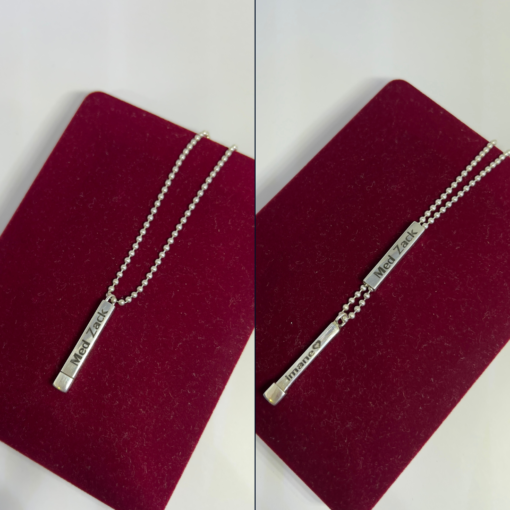 Exclusive Personalized Mens Necklace with Girlfriends Name – Custom Engraving