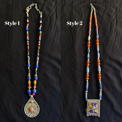 Exclusive Bohemian Silver Necklace – Handmade with Colorful Gems