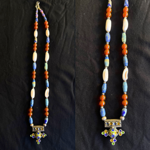 Exclusive Tuareg Necklace – Handmade Silver & Colorful Gems