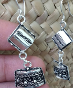 Tuareg Berber Silver Drop Earrings: Exquisite Amazigh Inspired Jewelry