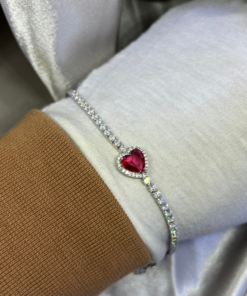 Elegant Heart Tennis Bracelet – Stunning Silver 925 Jewelry