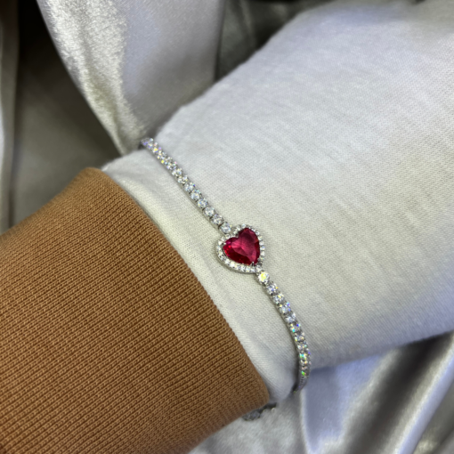 Elegant Heart Tennis Bracelet – Stunning Silver 925 Jewelry