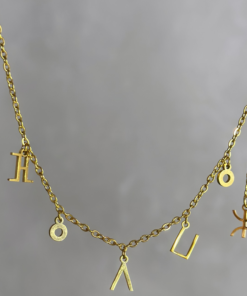 Personalized Tifinagh Ankle Chain – Custom Amazigh Jewelry in Silver & Gold