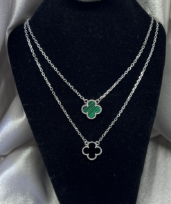 Luxury Silver Van Cleef Necklace - Elegant 925 Silver Alhambra Pendant