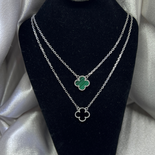 Luxury Silver Van Cleef Necklace - Elegant 925 Silver Alhambra Pendant