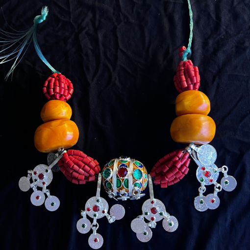 Exquisite Antique Berber Necklace – Handmade Silver-Plated Tagmoute