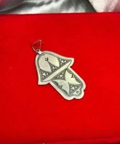 Hamsa Hand of Fatima Necklace – Handmade Silver Berber Talisman for Protection