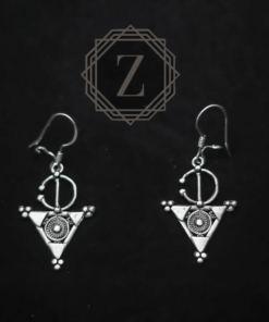 Exquisite Fibula Earrings – Handmade Silver with Tazerzit Symbol