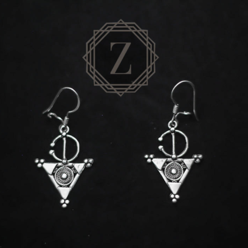 Exquisite Fibula Earrings – Handmade Silver with Tazerzit Symbol