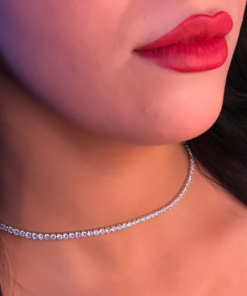 Luxurious Rivière Set – Silver Plated with White Gold Elegance