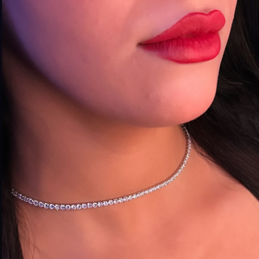 Luxurious Rivière Set – Silver Plated with White Gold Elegance