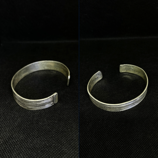 Premium Handmade Silver Adjustable Cuff Bracelet – Unisex Berber Jewelry