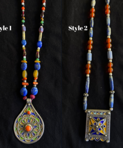 Exclusive Bohemian Silver Necklace – Handmade with Colorful Gems