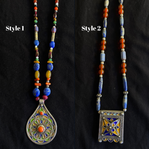 Exclusive Bohemian Silver Necklace – Handmade with Colorful Gems