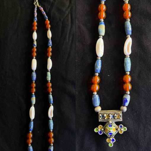 Exclusive Tuareg Necklace – Handmade Silver & Colorful Gems