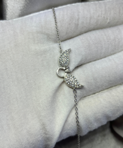 Celestial Silver Angel Wing Bracelet – 925 Silver & Zircon Sparkle