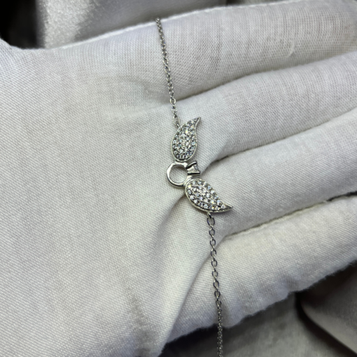 Celestial Silver Angel Wing Bracelet – 925 Silver & Zircon Sparkle