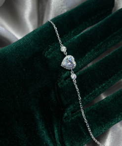 Luxury Silver Heart Bracelet – 925 Silver & Zircon Sparkle